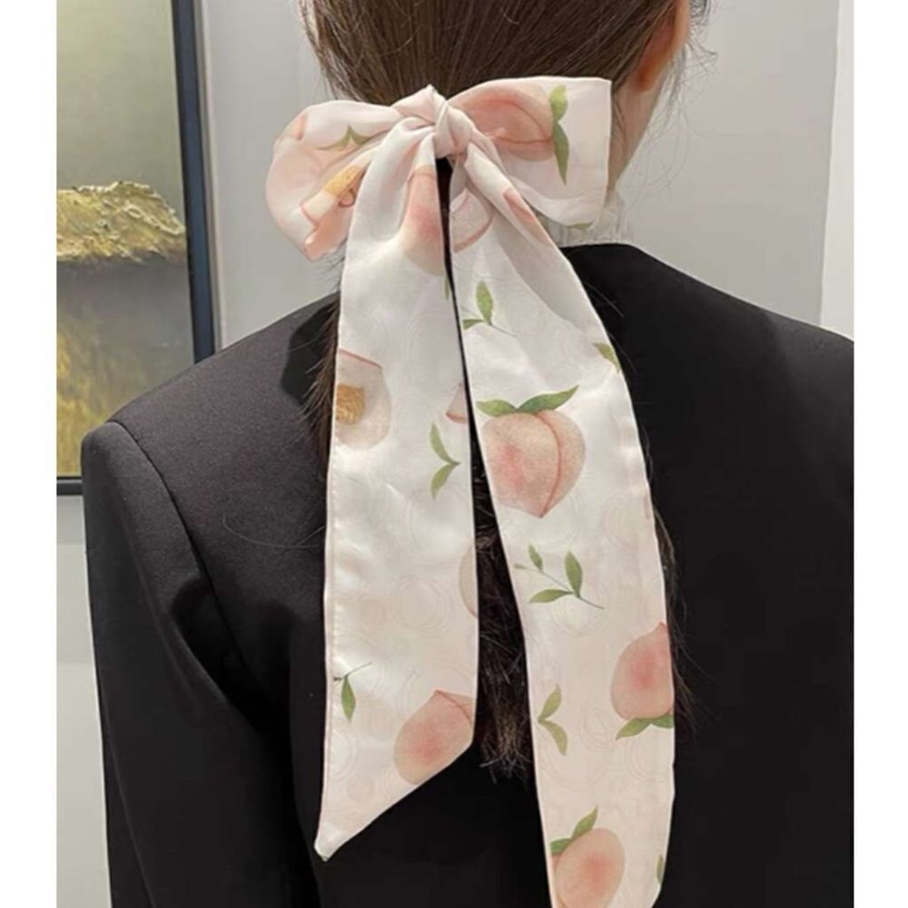 Peach Pattern Hair Scarf - Picture 3 of 3